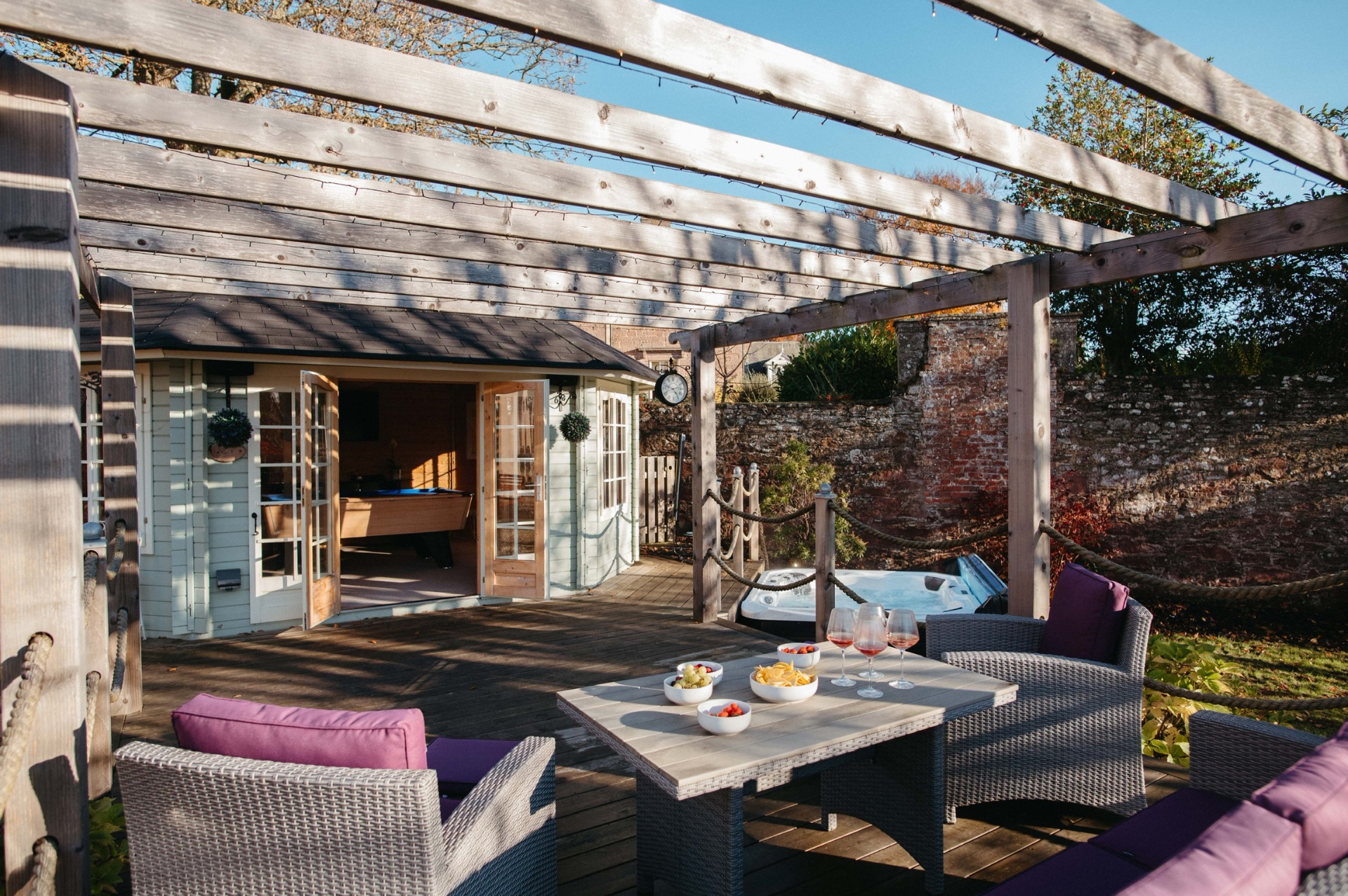Pergola and hot tub